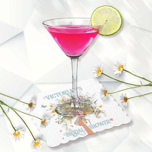 Brides riesiges Wildblume Bouquet Brautparty Untersetzer