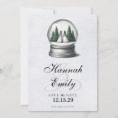 Brides Snow Globe Save The Date (Vorderseite)