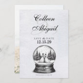 Brides Snow Globe Save The Date (Vorne/Hinten)