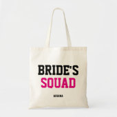 Bride's Squad Black & Pink Bridesmaid Tragetasche (Vorne)