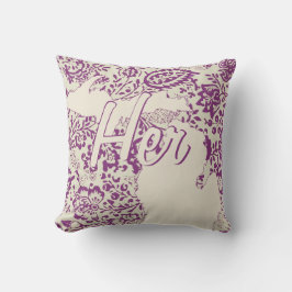 Brides Staat Michigan Lila und Beige Floral Lendenkissen