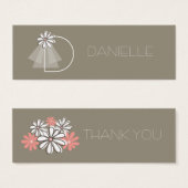 Bride's Veil Daisy Blume Monogram Bridal Gift Tag (Vorne & Hinten)