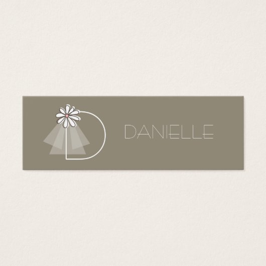 Bride's Veil Daisy Blume Monogram Bridal Gift Tag (Vorderseite)