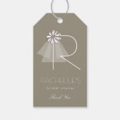 Bride's Veil Daisy Monogram Chic Brautparty Geschenkanhänger (Vorderseite)