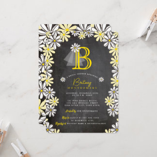 Bride's Veil Monogram Chalkboard-Brautparty Einladung
