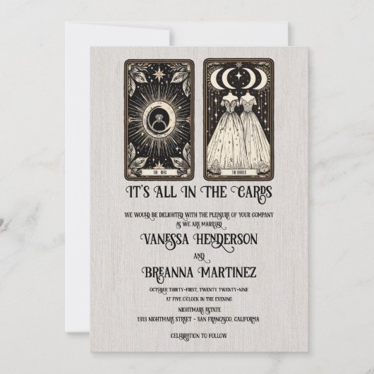 Brides Wedding Tarot Einladung (Vorderseite)