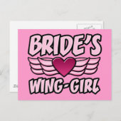 Brides Wing-Girl-Junggeselinnen-Abschied Postkarte (Vorne/Hinten)