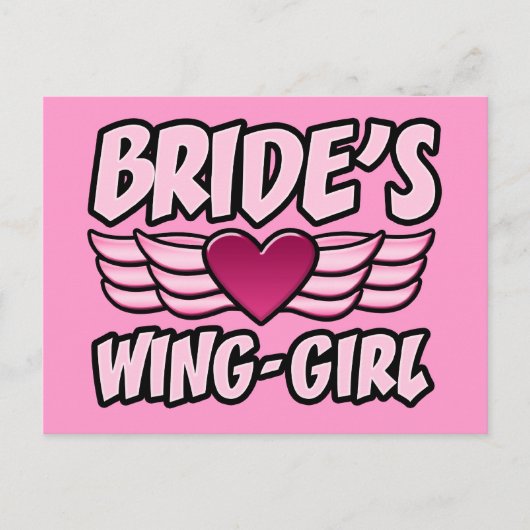 Brides Wing-Girl-Junggeselinnen-Abschied Postkarte (Vorderseite)