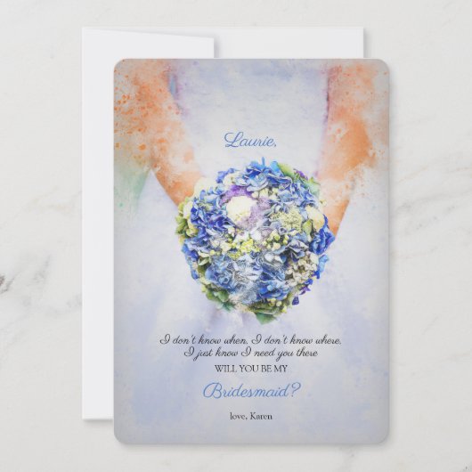 Bridesmädchen-Anfrage Einladung (Vorderseite)