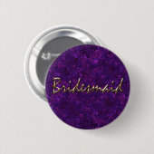 Bridesmädchen, lila Konfetti, Gold Button (Vorne & Hinten)
