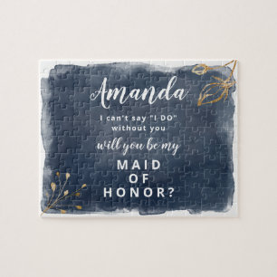 Bridesmai oder Trauzeuginmarine- und Puzzle