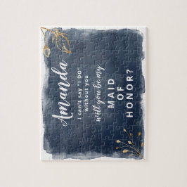 Bridesmai oder Trauzeuginmarine- und Puzzle