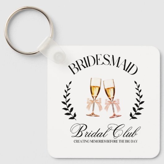 Bridesmaid Anpassen Name Coquette Bachelorette Schlüsselanhänger (Vorderseite)