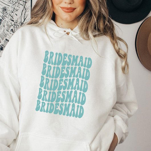 Bridesmaid Aqua Aquamarin Custom Matching Bridal P Hoodie