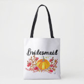 Bridesmaid Autumn Pumpkin Floral Hochzeit im Herbs Tasche (Vorderseite)