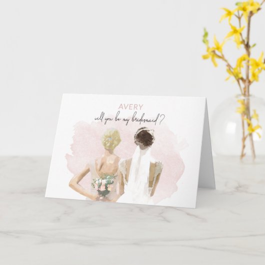 Bridesmaid - Avery Note Card Karte (Gelbe Blume)