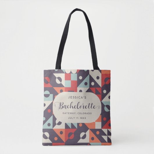 Bridesmaid Bachelorette Custom Retro Vibrante Tasche (Vorderseite)