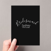 Bridesmaid bachelorette party add name modern acryleinladungen (Insitu (Handheld))