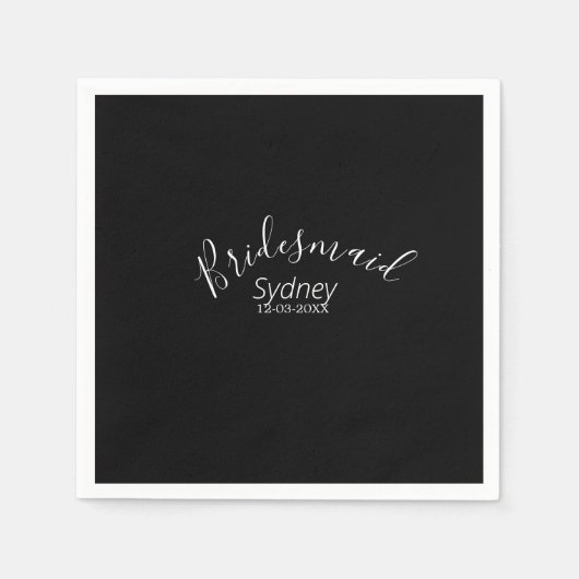 Bridesmaid bachelorette party add name modern serviette (Vorderseite)