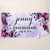 Bridesmaid Bachelorette Personalisiert Wedding Strandtuch (Vorderseite)
