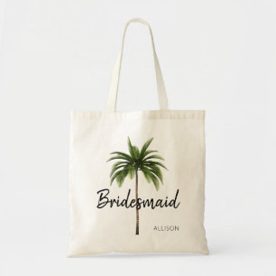 Bridesmaid Beach Wedding Palm Tree Personalisiert Tragetasche