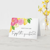 Bridesmaid beantragt Pop des Fragevorschlags Karte (Gelbe Blume)