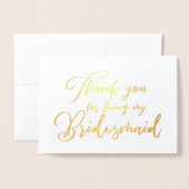 Bridesmaid Beautiful Wedding Vielen Dank Folienkarte (Vorderseite mit Umschlag)