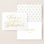 Bridesmaid Beautiful Wedding Vielen Dank Folienkarte (Anzeige)