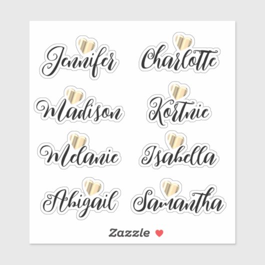 Bridesmaid benennt Personalisierte Vinyl-Decal-Auf Aufkleber (Blatt)