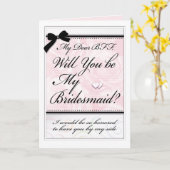 Bridesmaid BESTE FREUNDIN Best Friend Forever Rose Karte (Gelbe Blume)