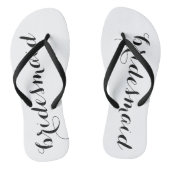 Bridesmaid Black and White Script Flip Flops Badesandalen (Fußbett)