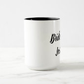 Bridesmaid Black Elegant Script Geschenke Hochzeit Tasse (Zentrum)