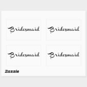 Bridesmaid Black on White Rechteckiger Aufkleber (Blatt)