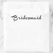 Bridesmaid Black on White Rechteckiger Aufkleber (Tasche)