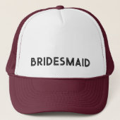 BRIDESMAID Black Retro Typografie Truckerkappe (Vorderseite)