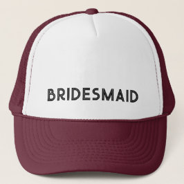 BRIDESMAID Black Retro Typografie Truckerkappe