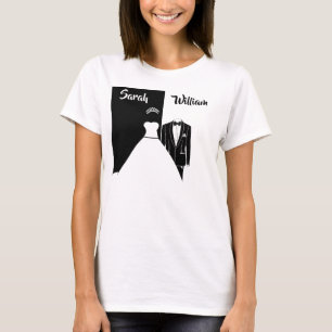 Bridesmaid Black tuxedo White Wedding T - Shirt