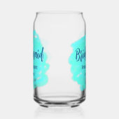 Bridesmaid blau grün Aquarellfarbe Name Datum ange Dosenglas (Links)