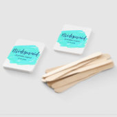 Bridesmaid blau grün Aquarellfarbe Name Datum ange Fächer (Non-assembled)