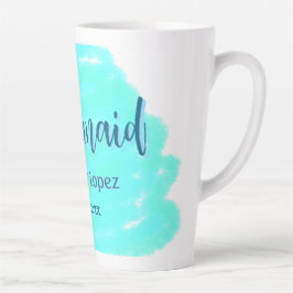 Bridesmaid blau grün Aquarellfarbe Name Datum ange Milchtasse