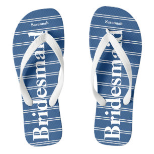 Bridesmaid Blau oder ein beliebiges Farbstreifenmu Badesandalen