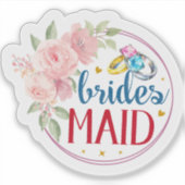 Bridesmaid Bloom Aufkleber (Vorderseite)