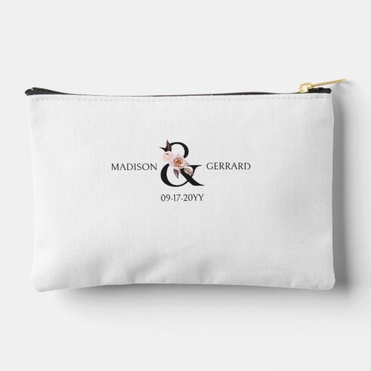 Bridesmaid Blume Letter Boho Floral Personalisiert Zubehörtasche (Rückseite)