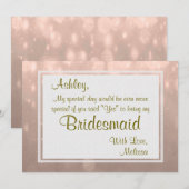 Bridesmaid | Blush Bokeh Einladung (Vorne/Hinten)