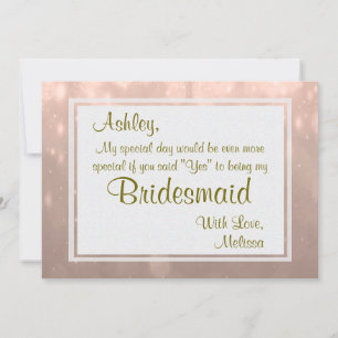 Bridesmaid   Blush Bokeh Einladung