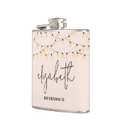 Bridesmaid Blush Pink Modernes Drehbuch Flachmann (Links)