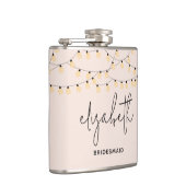 Bridesmaid Blush Pink Modernes Drehbuch Flachmann (Rechts)