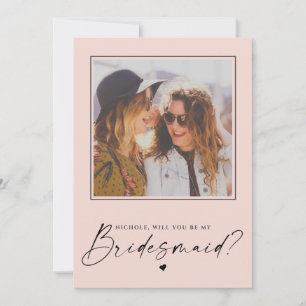 Bridesmaid Blush-Pink-Vorschlag Foto-Karte