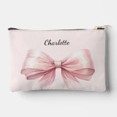 Bridesmaid-Bogen rosa eleganter Name Zubehörtasche (Rückseite)