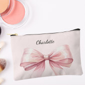 Bridesmaid-Bogen rosa eleganter Name Zubehörtasche